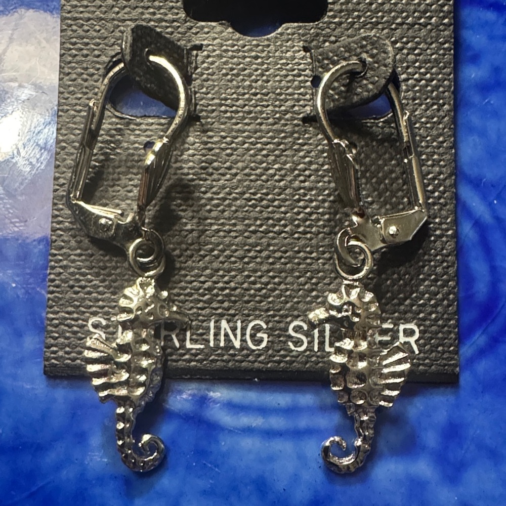 Sterling Silver Seahorse Earrings